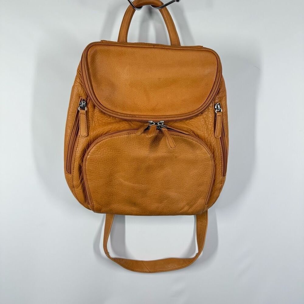 Osgoode Marley convertible backpack Crossbody Pumpkin Color leather bag 13x11"